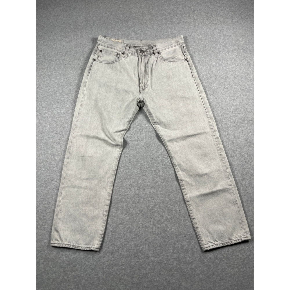 Levis Premium 551 Straight Leg Jeans Women 32 Grey High Rise Light Wash Denim